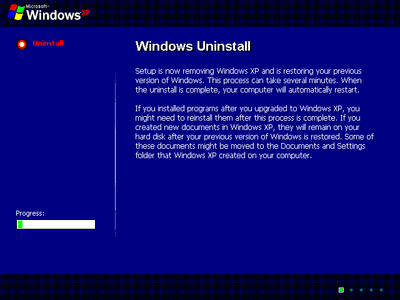 Uninstall Windows XP in Windows XP Uninstall and Return to Previous ...