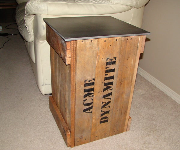 "Dynamite Crate" End Table From Old Pallet