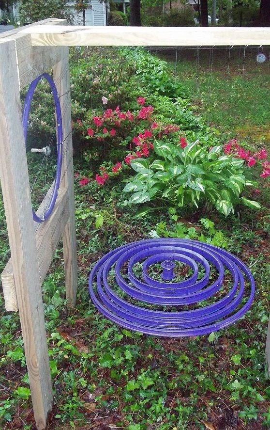 "Purple Rain Drop" Kinetic Art from Bicycle Rims