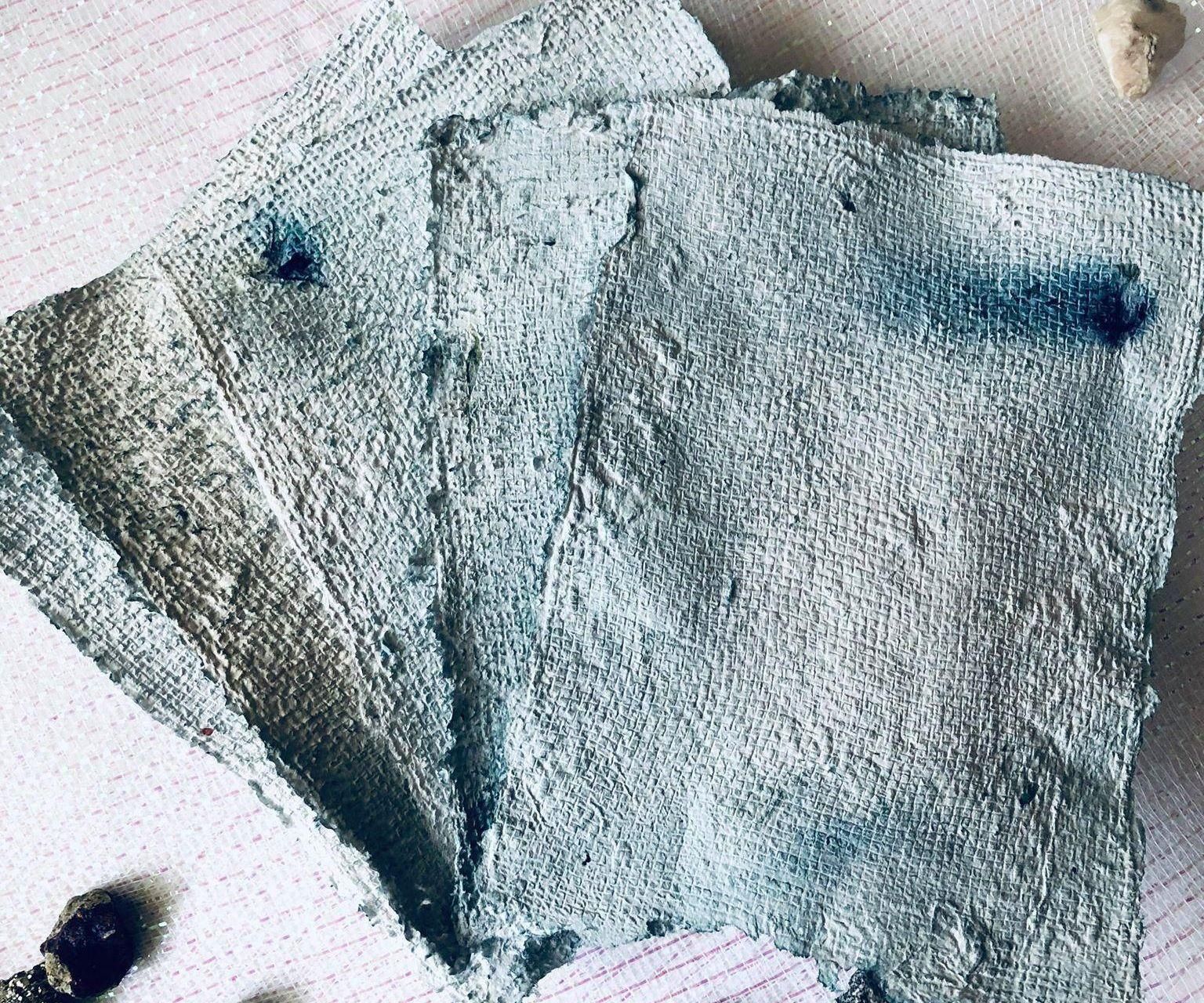 Naturally Dyed Recycled Indigo Butterfly Pea Flower Paper!