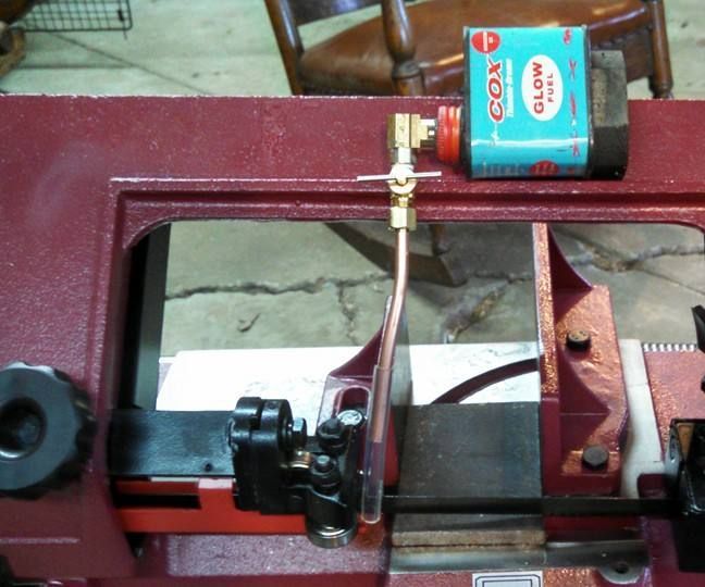 Gravity Fed, Drip Oiler for a Horizontal Bandsaw