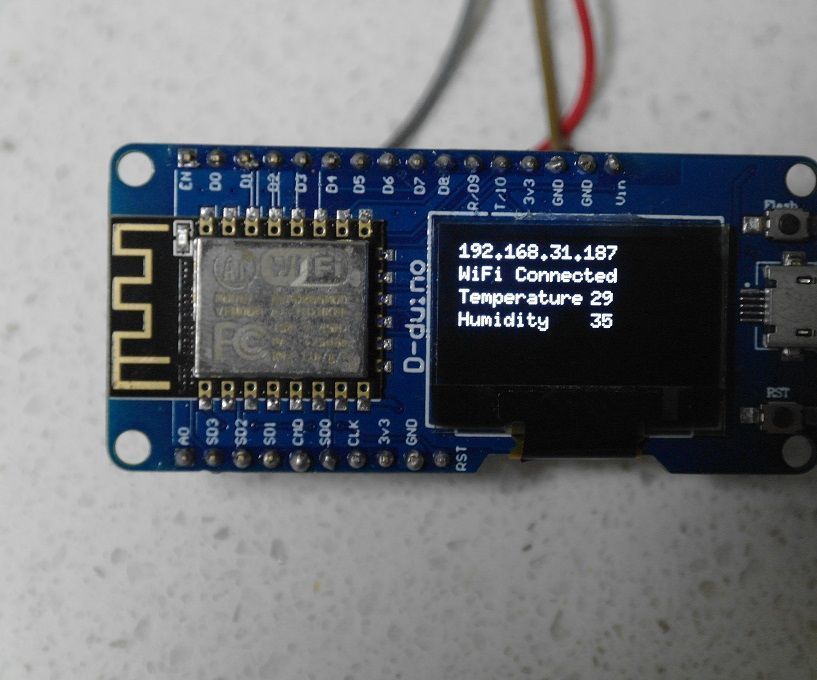 Display Temperature and Humidity on Website and OLED(D-duino)