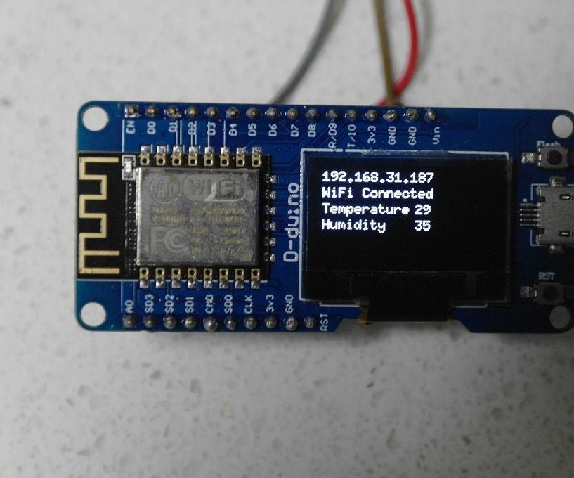 Display Temperature and Humidity on Website and OLED(D-duino ...