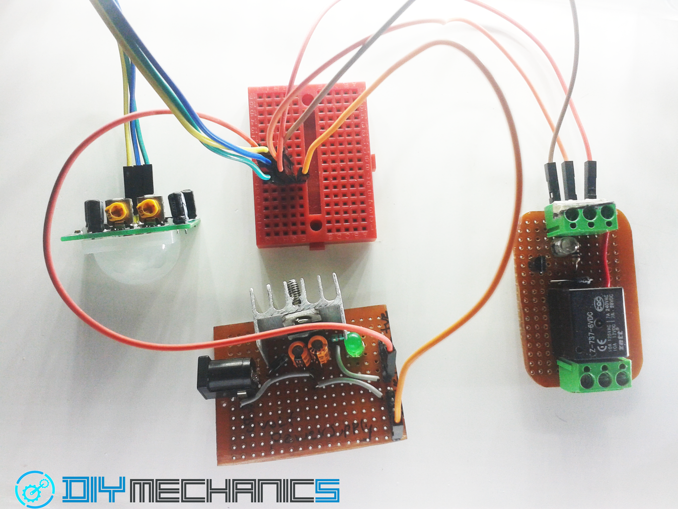 DIY SIMPLE AUTOMATIC LIGHT USING PIR MOTION SENSOR. : 6 Steps (with ... Circuit Diagram