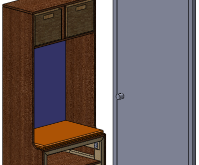 Coat-rack With Sliding Shoe Drawers