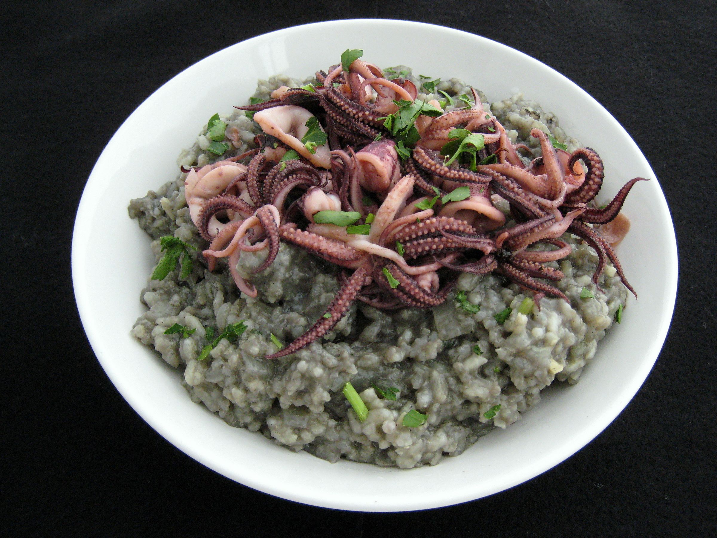 Squid Ink Risotto With PanFried Squid 9 Steps (with Pictures
