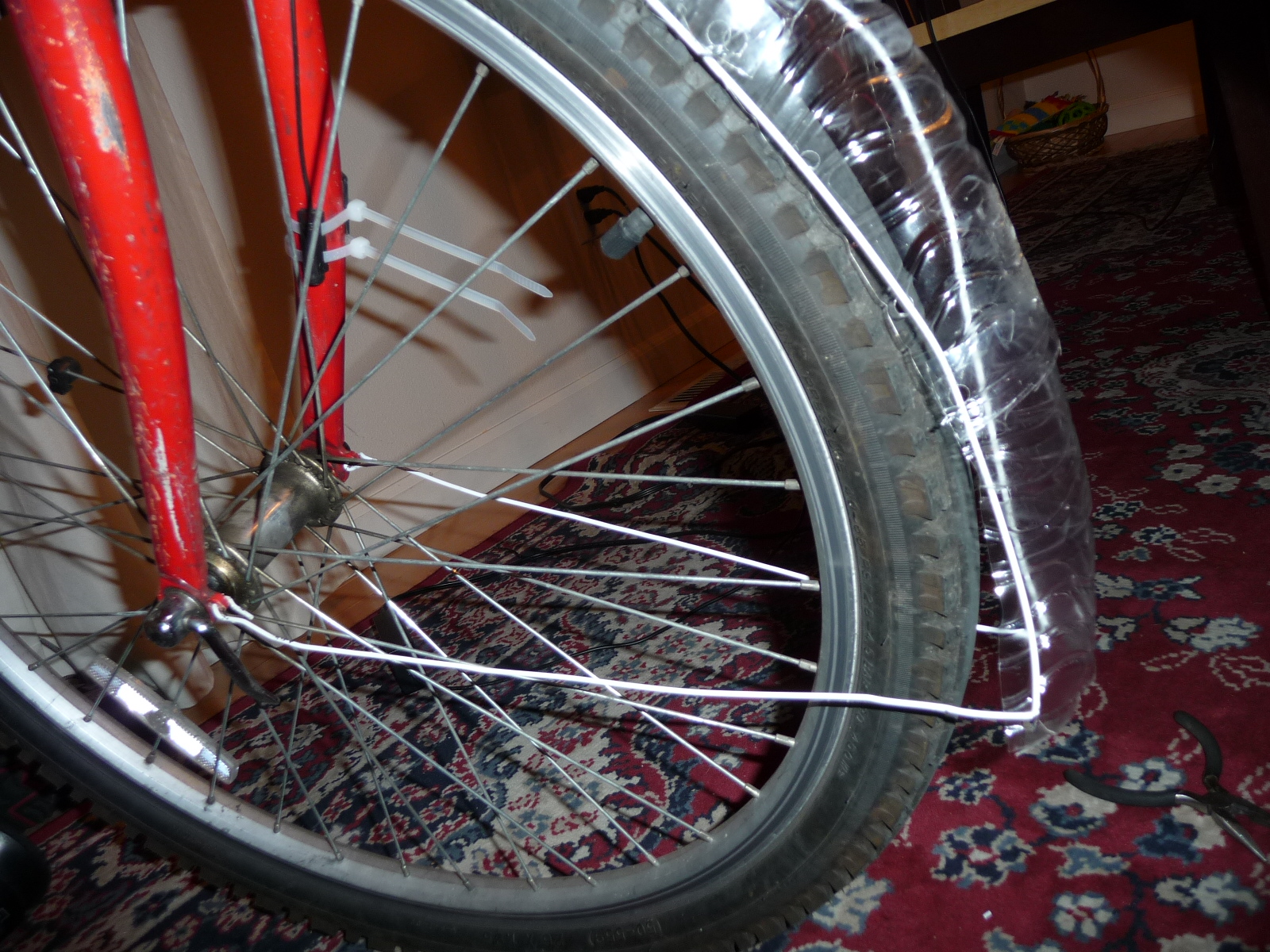 Bike Fenders From Water Bottles and Clothes Hangers 7 Steps