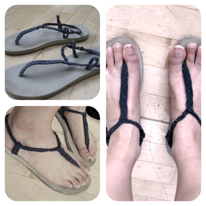 DIY Sandals From Old Flip Flops + T-Shirt : 10 Steps (with Pictures ...