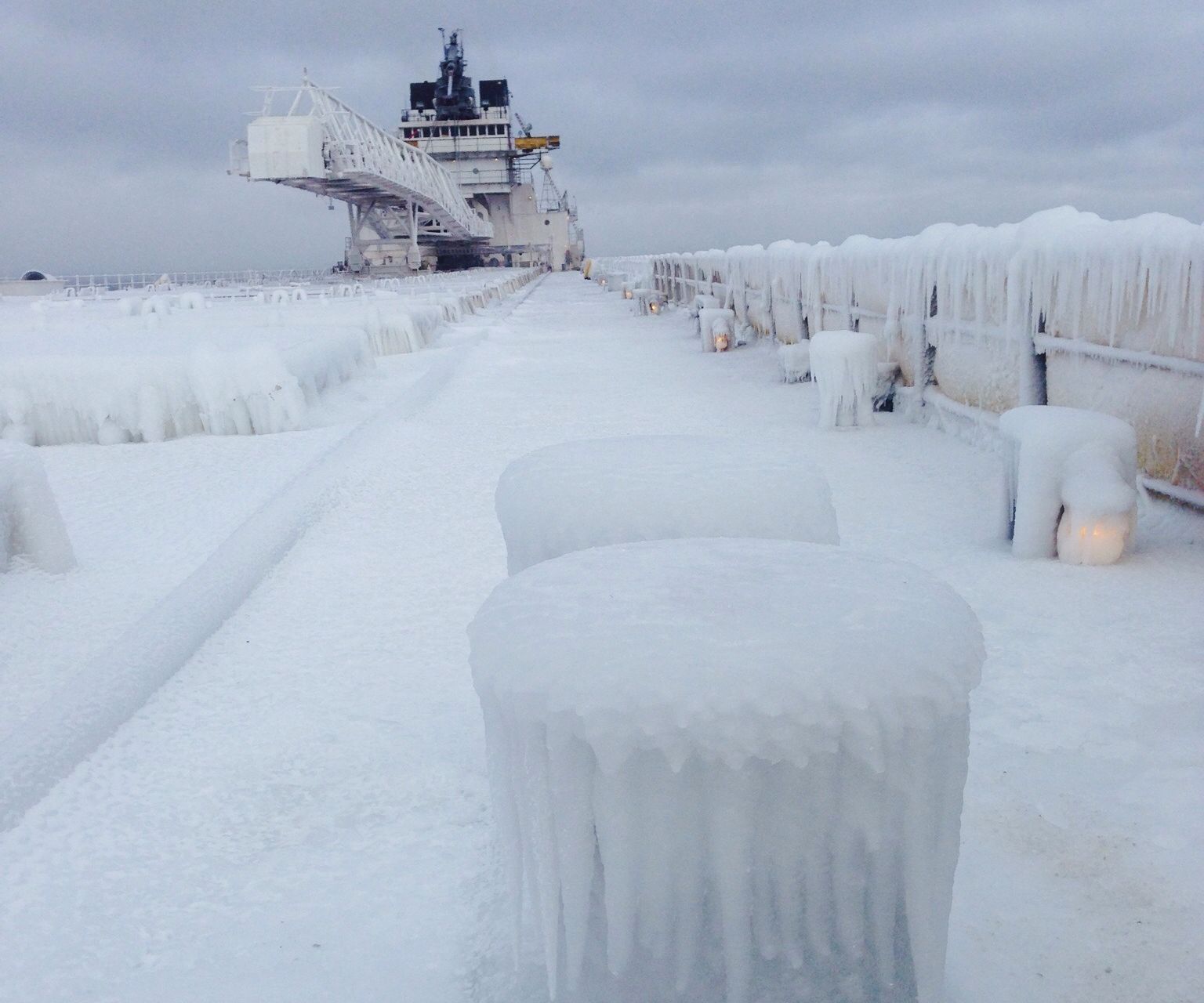 How to Get a 630' Freighter Out of the Thickest Ice in 40 Years.