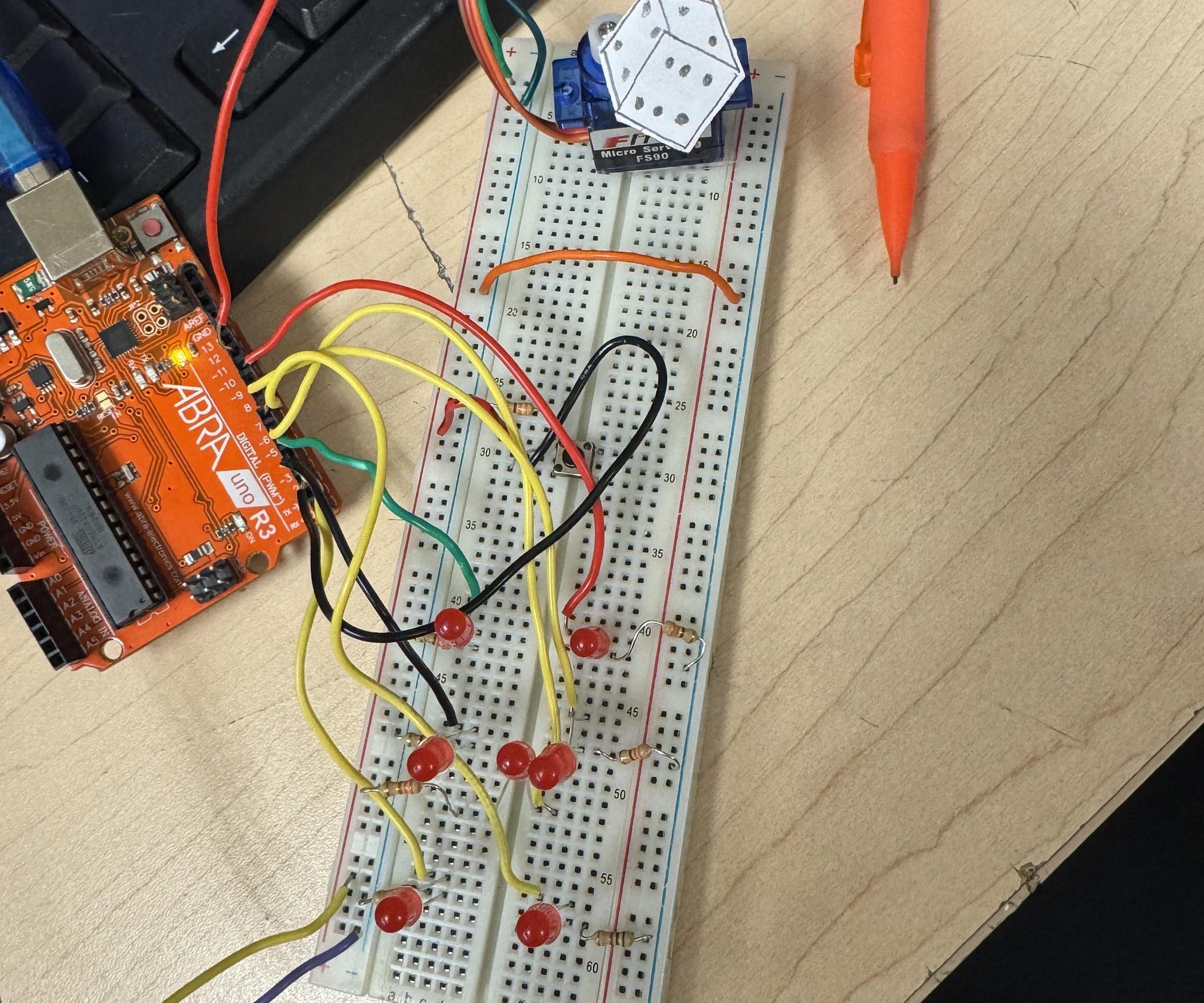 LED Arduino Dice With Servo Motor : 5 Steps - Instructables