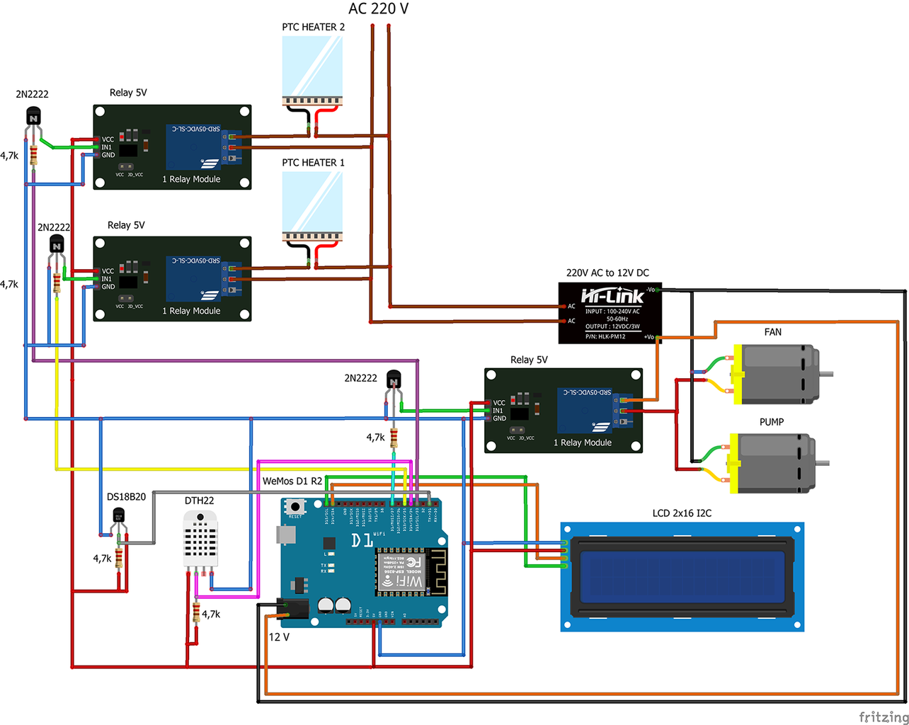 ESP8266 WIFI Heater : 5 Steps Circuit Diagram