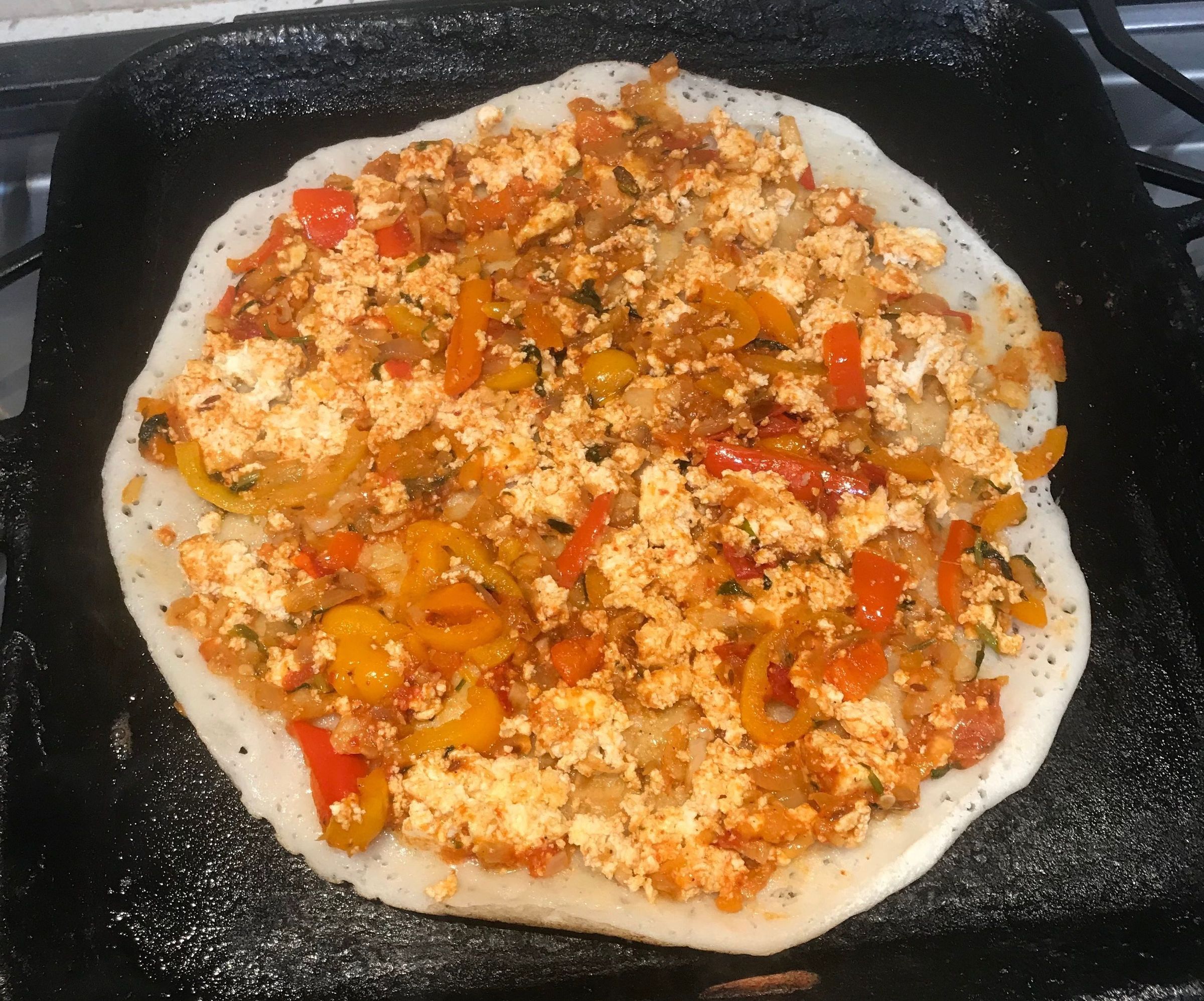 Paneer ( Cheese ) Pizza - Indian Style