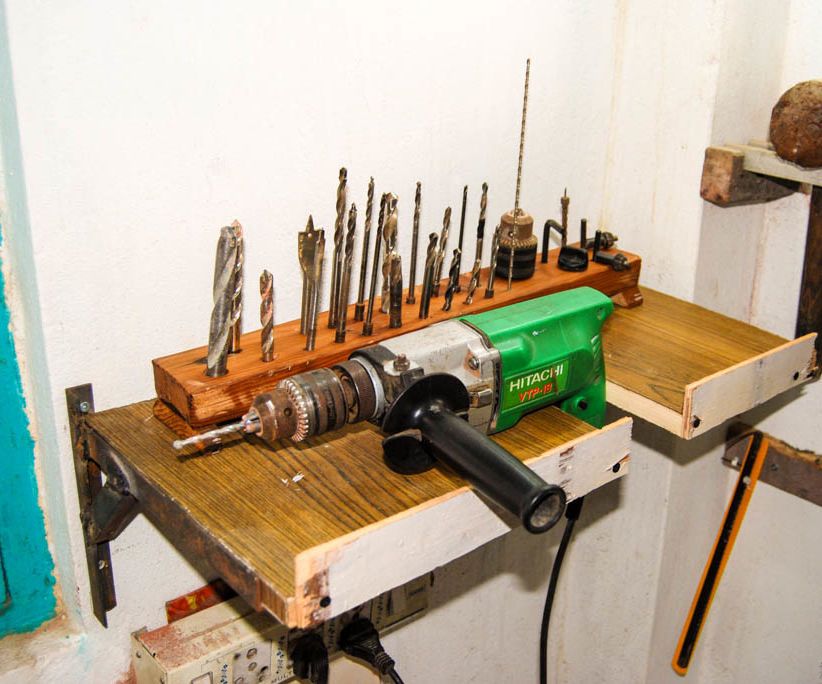 Up-cycled Power Drill and Bits Holder