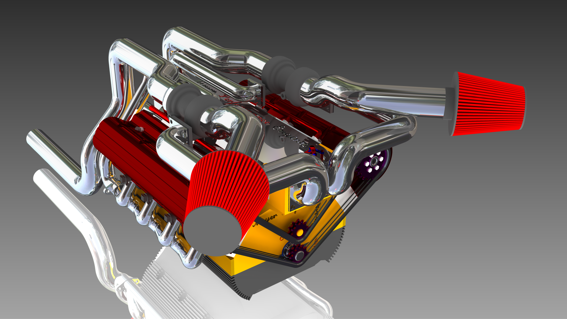 CAD V8 Engine