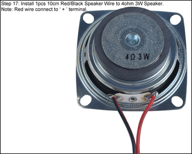 Install 1pcs 10cm Red/Black Speaker Wire to 4ohm 3W Speaker.
