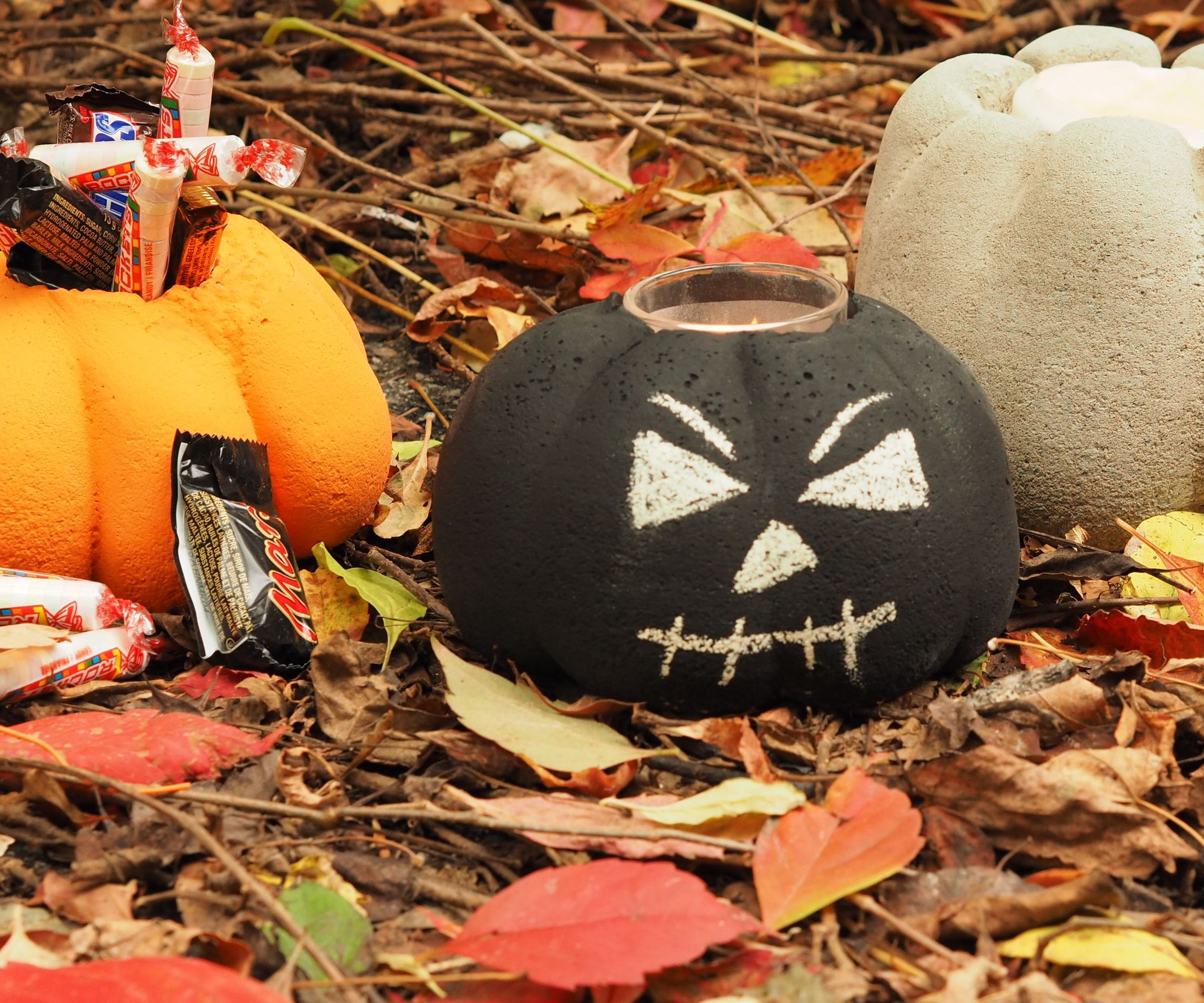 Concrete Jack-O'-Lanterns