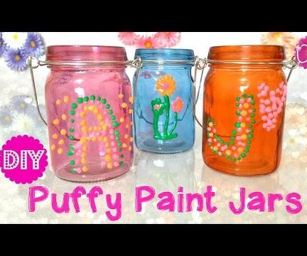 DIY Puffy Paint Mason Jars - Fun Room Decor!