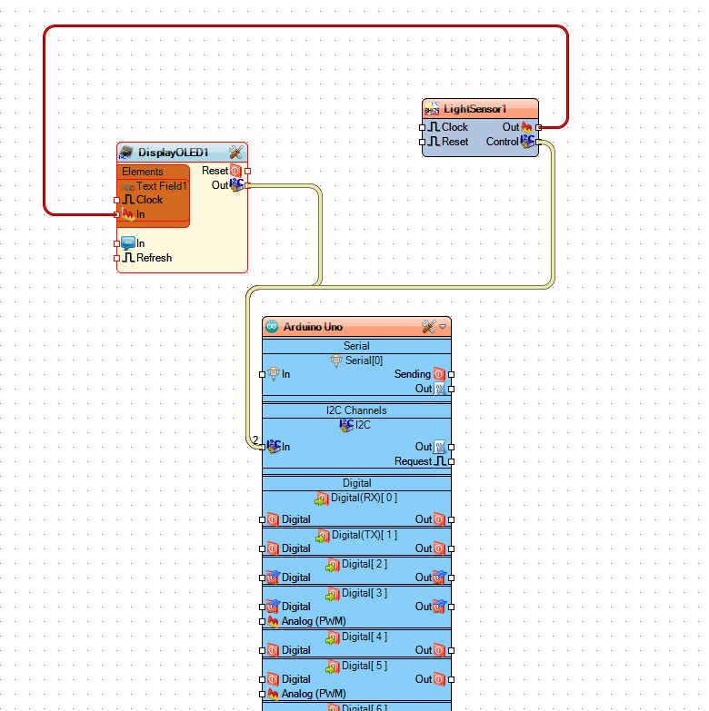 In Visuino Connect Components
