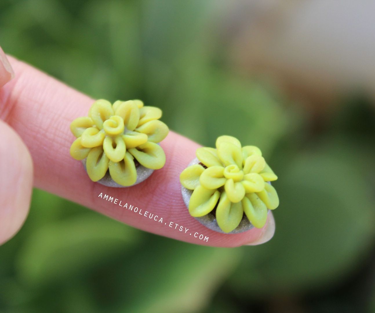 Mini Succulent Stud Earrings