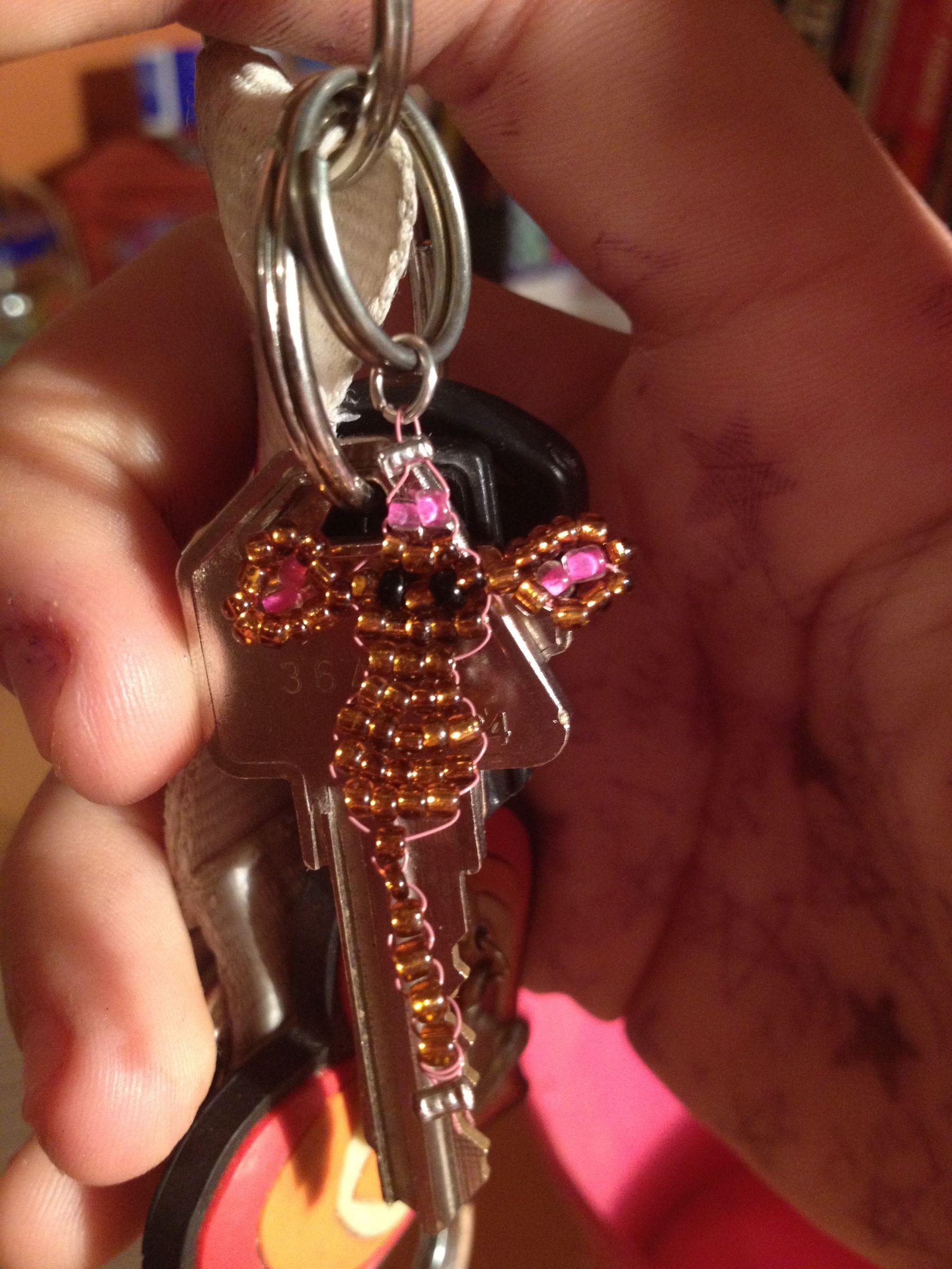 Beaded Mouse Keyring