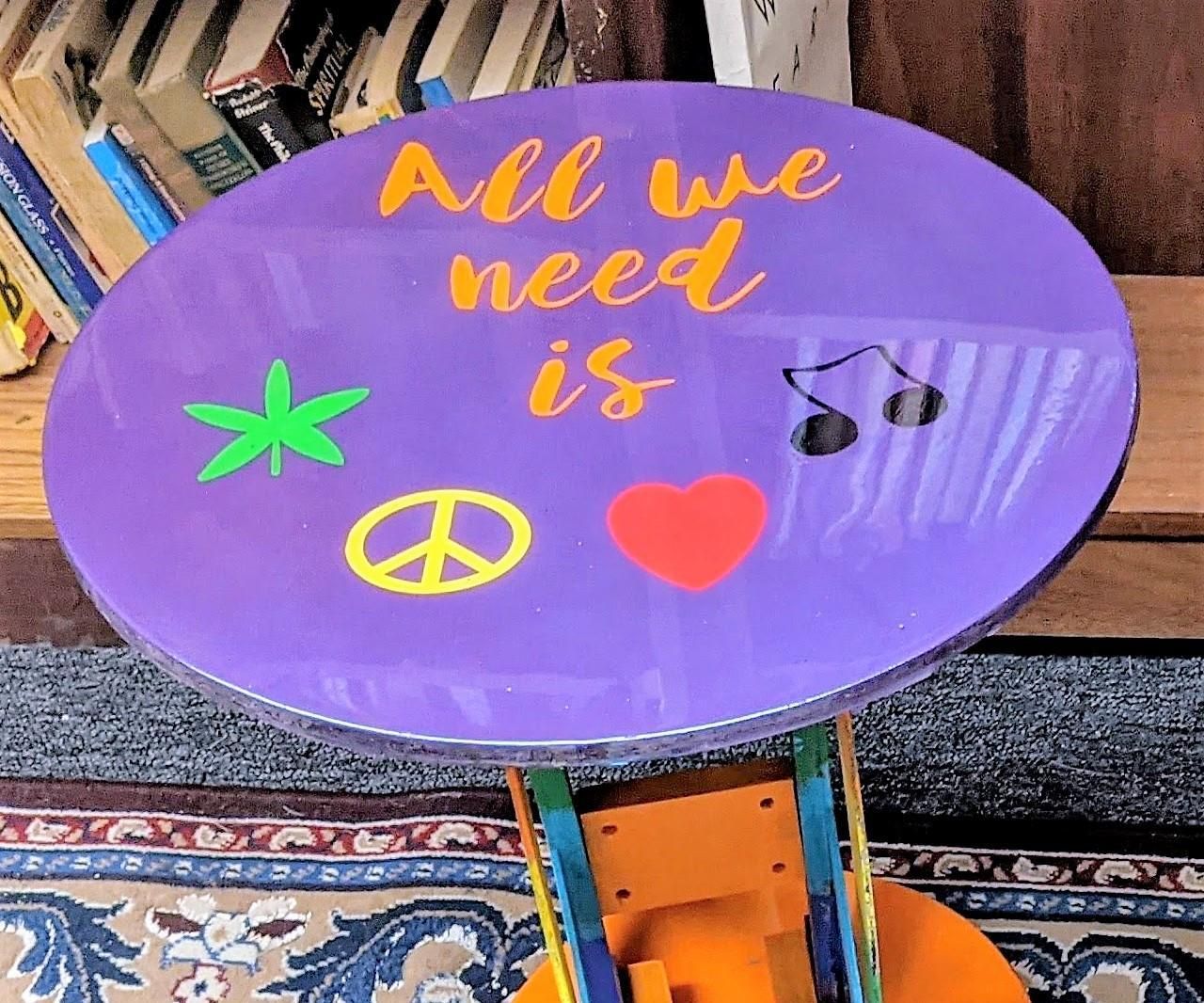 Resin Peace End Table