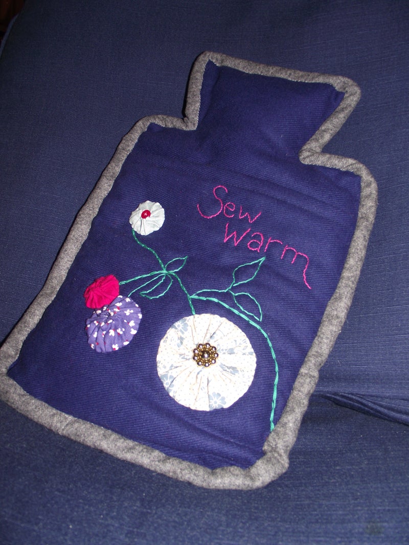 Quilted Hot Water Bottle Cover