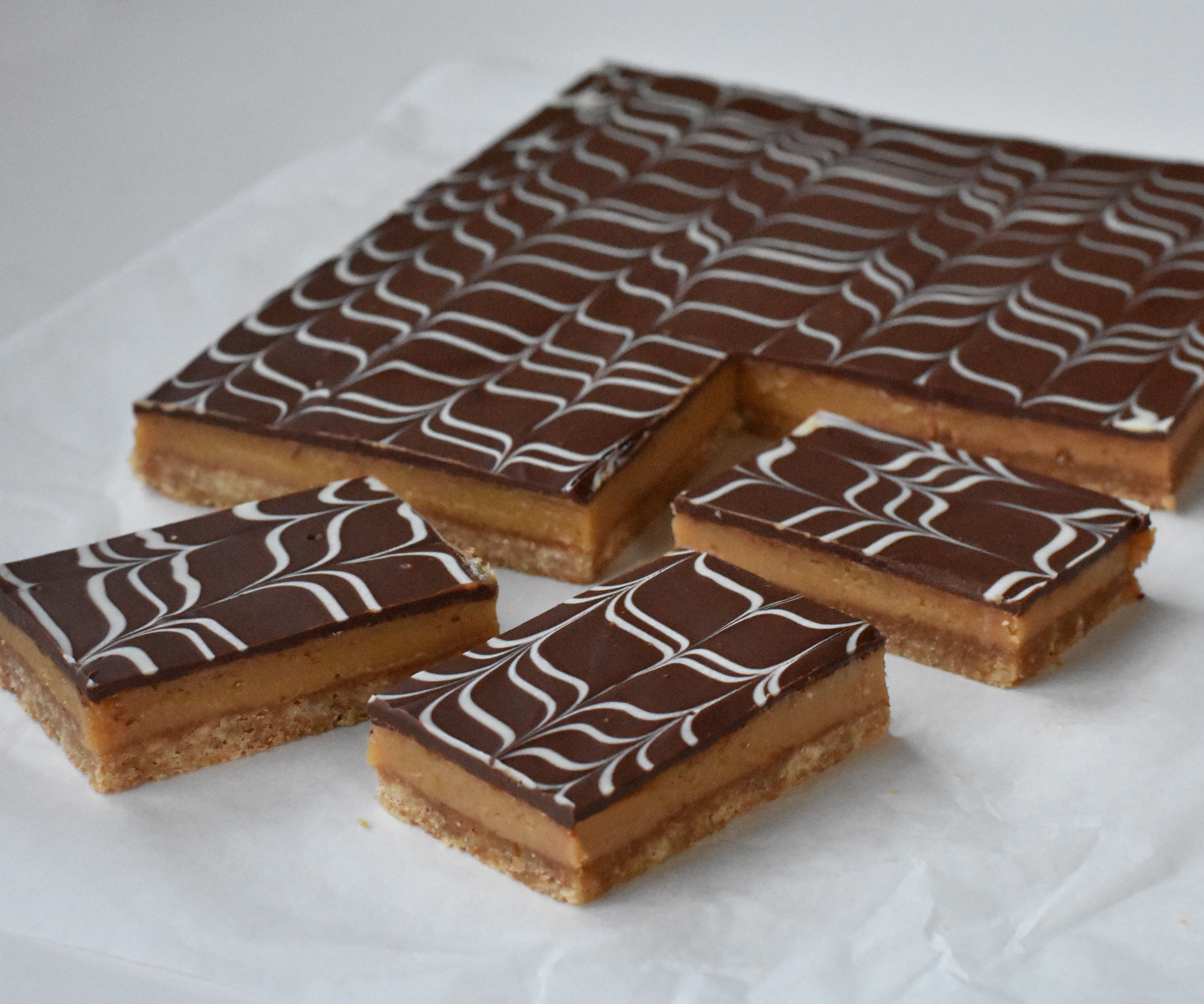 Marbled Chocolate Caramel Shortbread