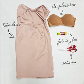 Use Your Old Bra to Make a Strapless Dress Padded : 4 Steps