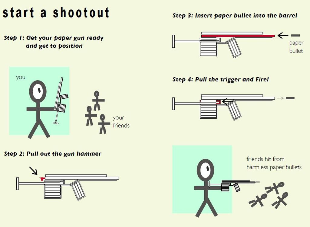 Gun Making Note How To Make Paper Gun That Shoots Paper Bullets