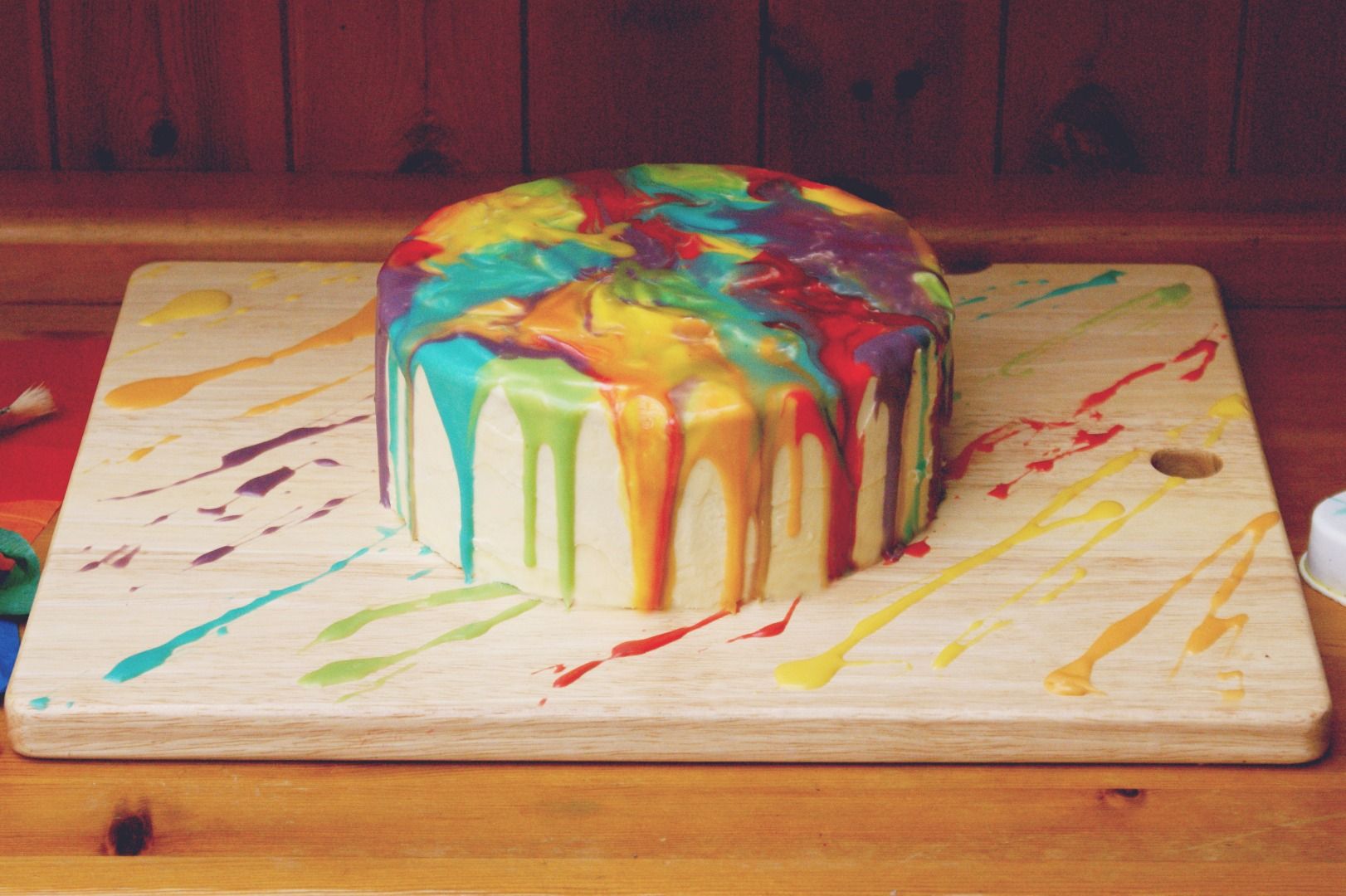 Melted Rainbow Paint Drip Cake 4 Steps (with Pictures) Instructables