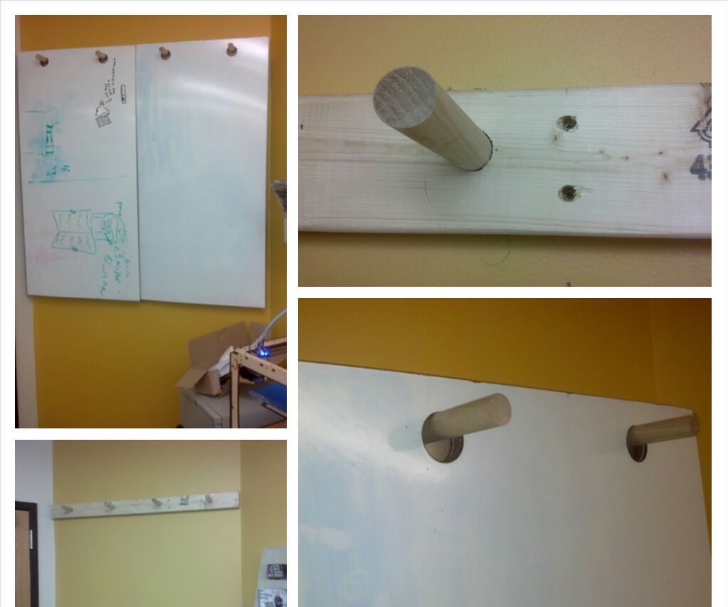 Dowel Peg Whiteboard Hanging System