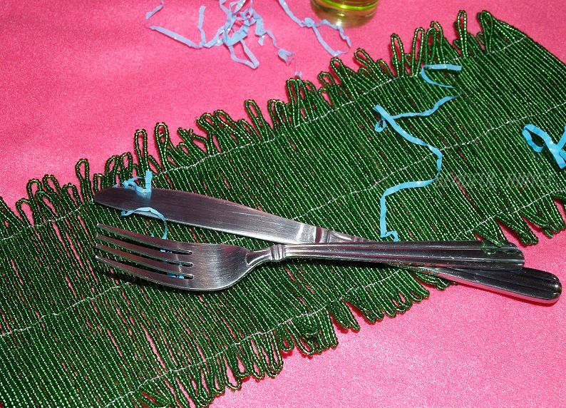 Beaded Grass Table Runner/Mat