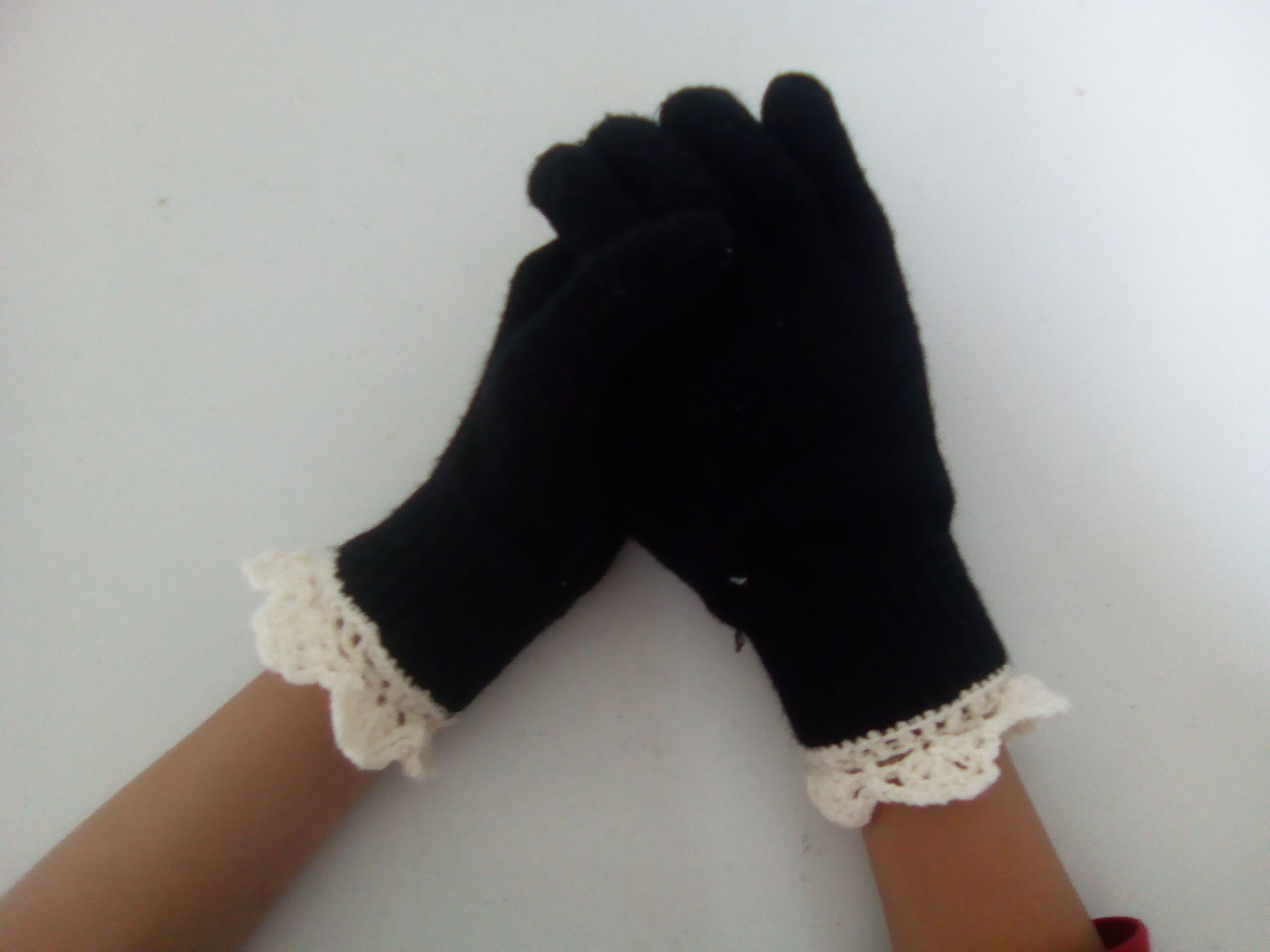Crochet Gloves Lace Edge