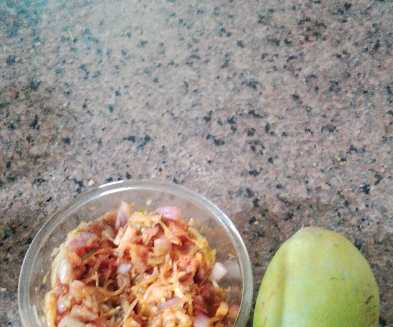 Raw Mango Onion Hot Salad