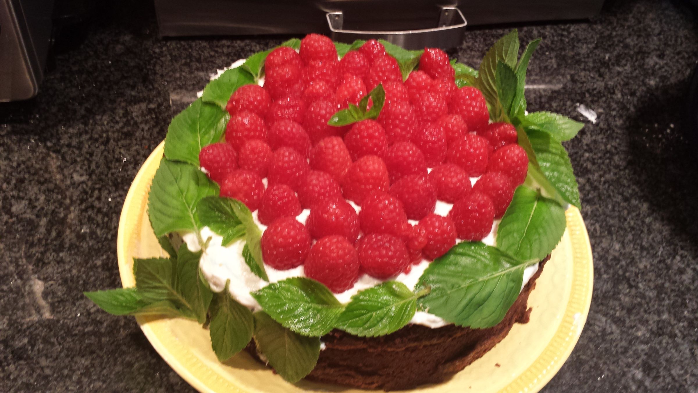 Double Stack Brownie, Organic Raspberry & Mint Cake With Cream Cheese Icing