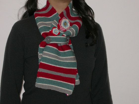 Stripey winter throat warmer