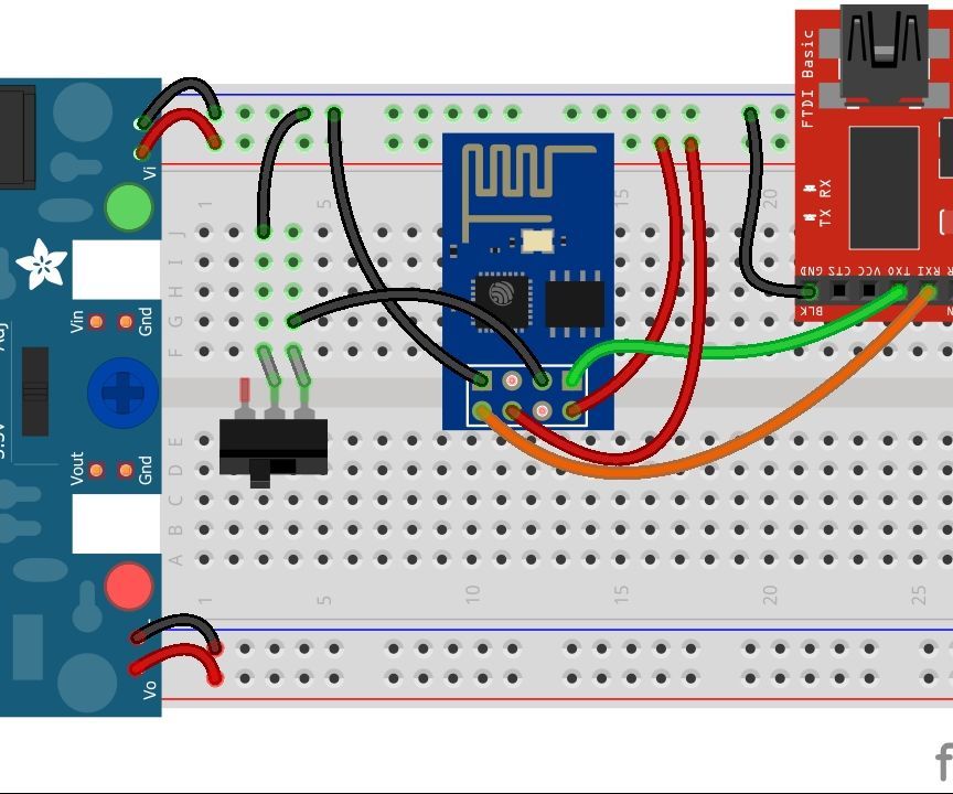 Breadboard FTDI USB Flash Loader for ESP8266-01