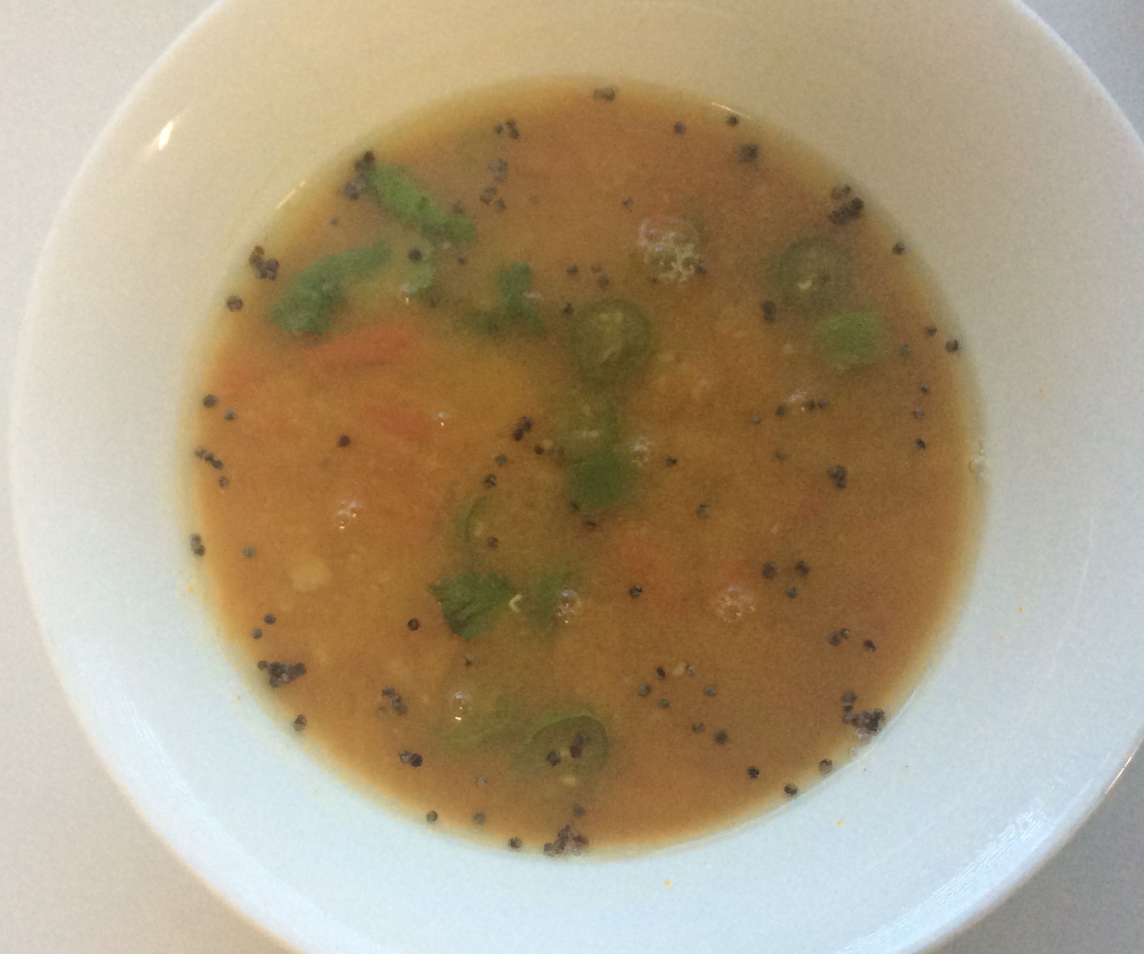 Lemon Rasam (Indian tomato lentil soup)