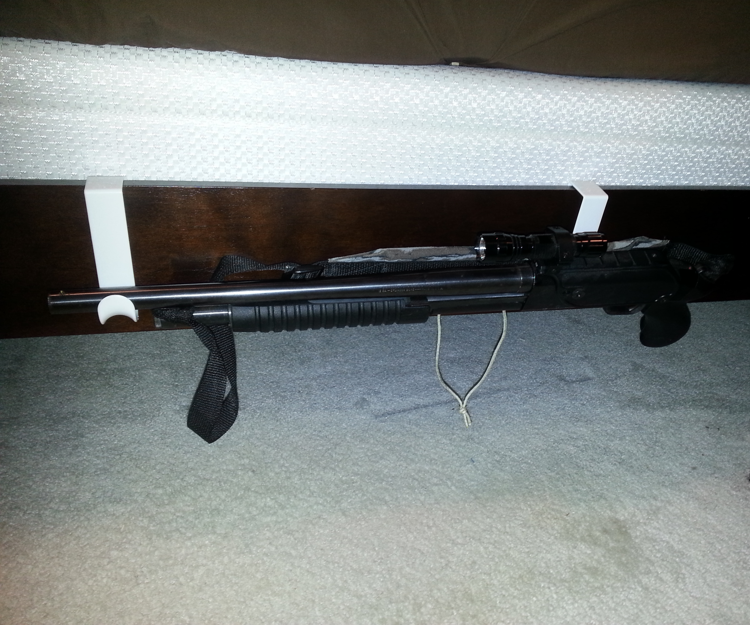 Cheap and Easy Bedside Shotgun Mount