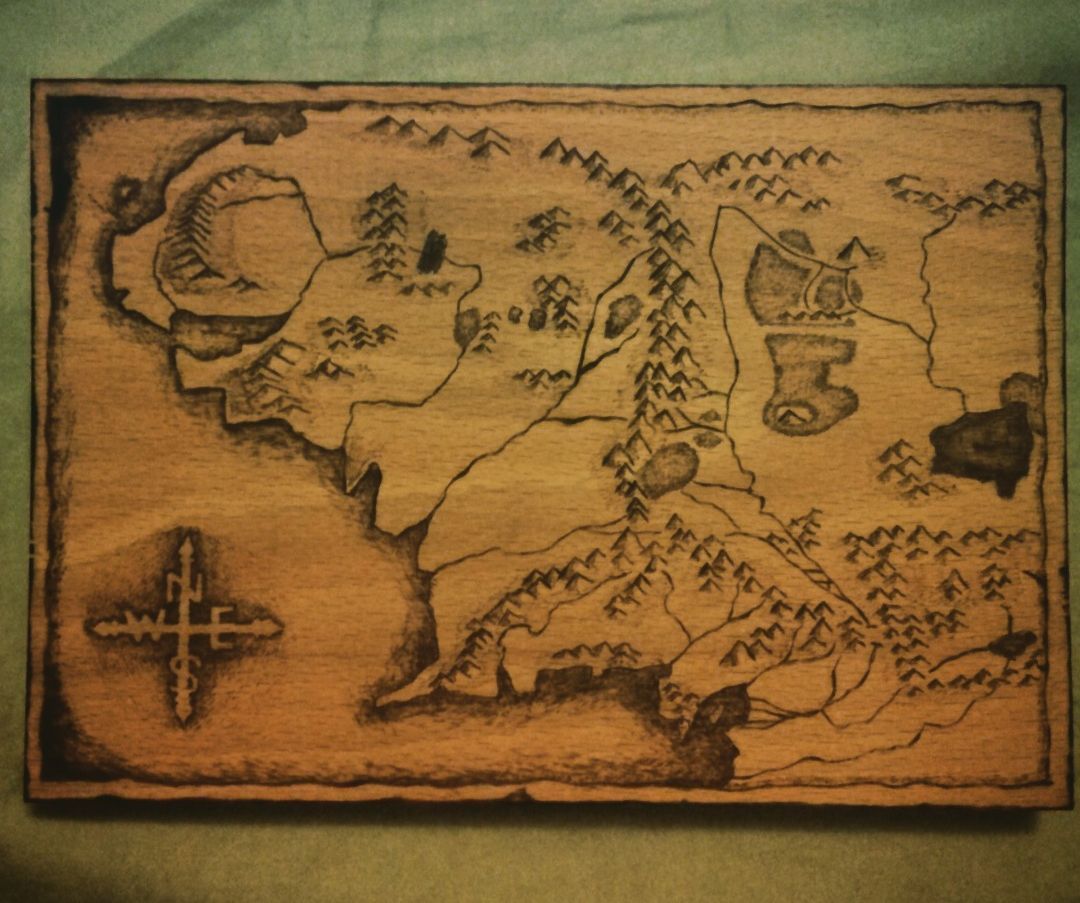 Wood Burning (Map of Middle Earth)
