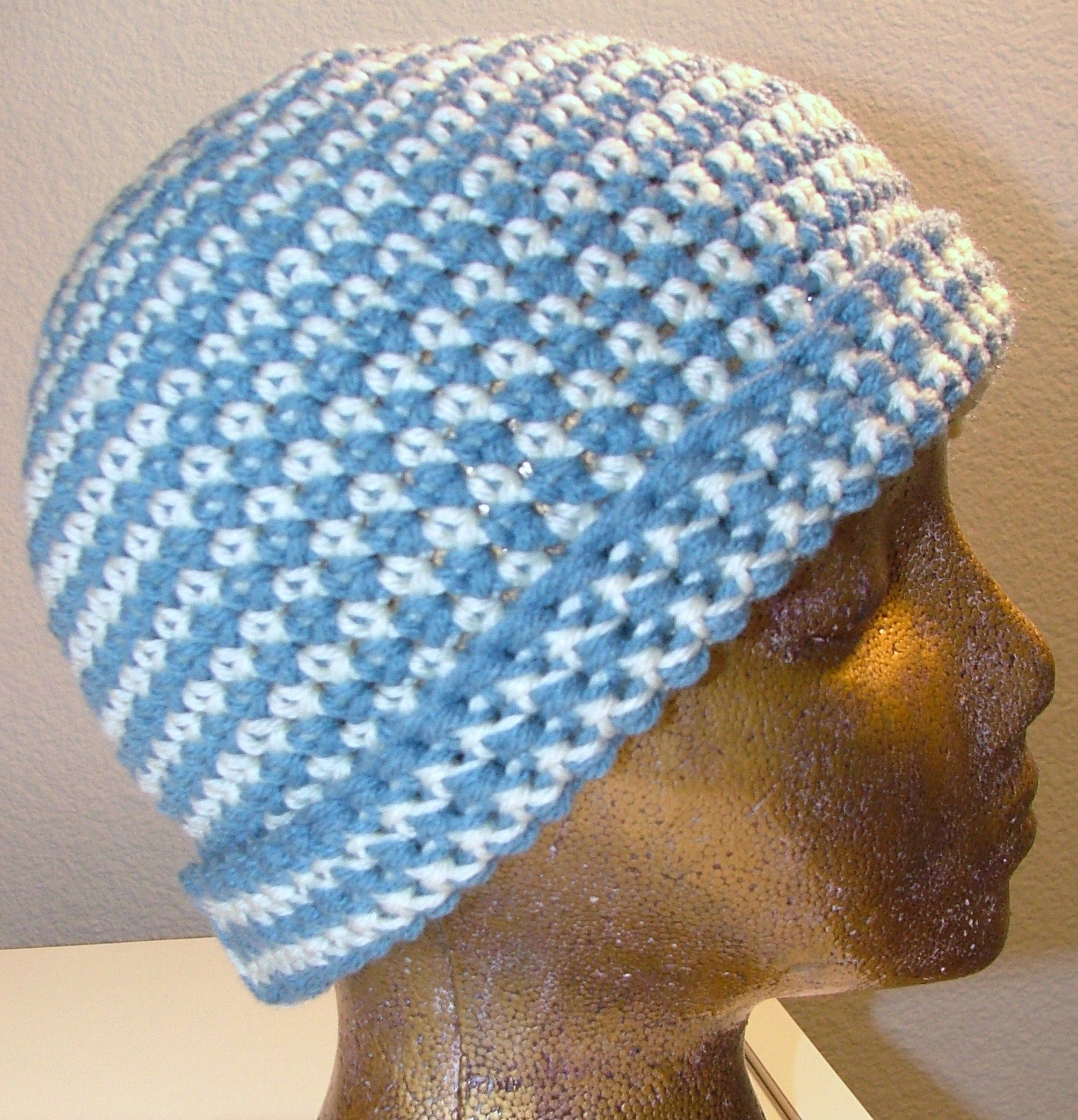 Stripe Crochet Beanie Cap