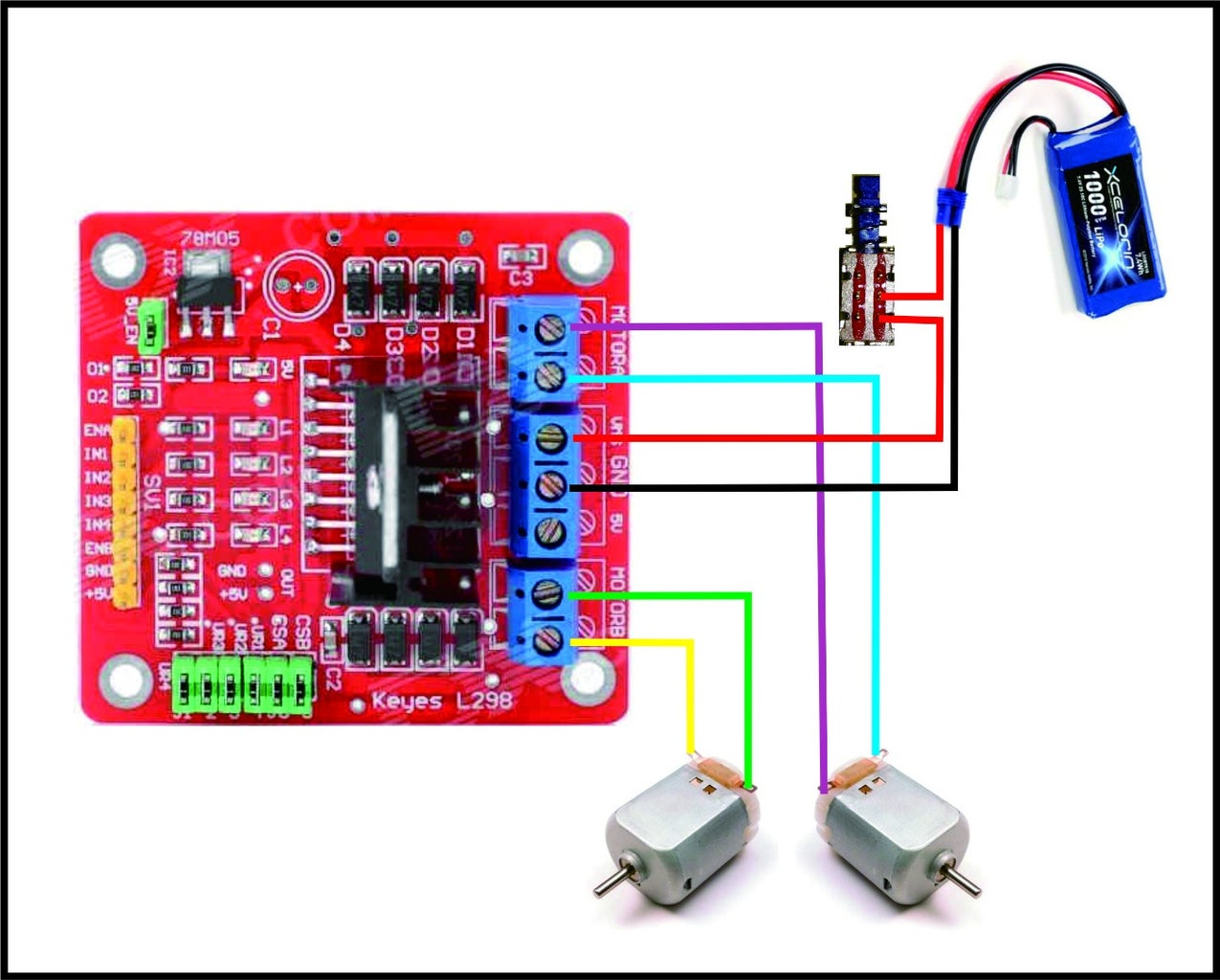 Wiring : Battery and Motors