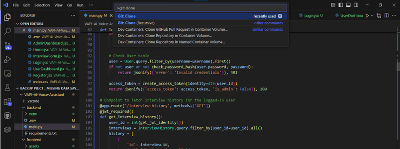 Cloning the Github Repository