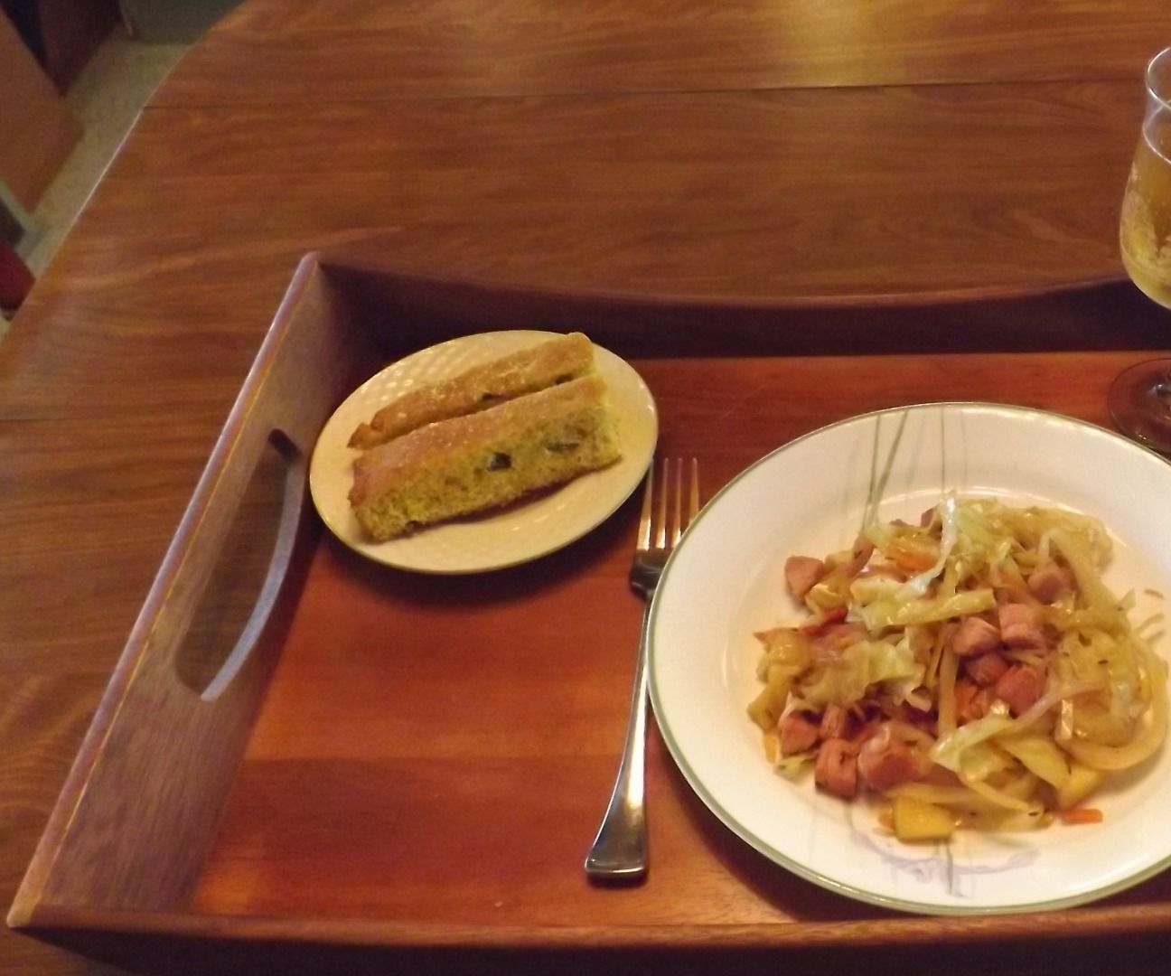PAN-FRIED GREEN CABBAGE & HAM 
