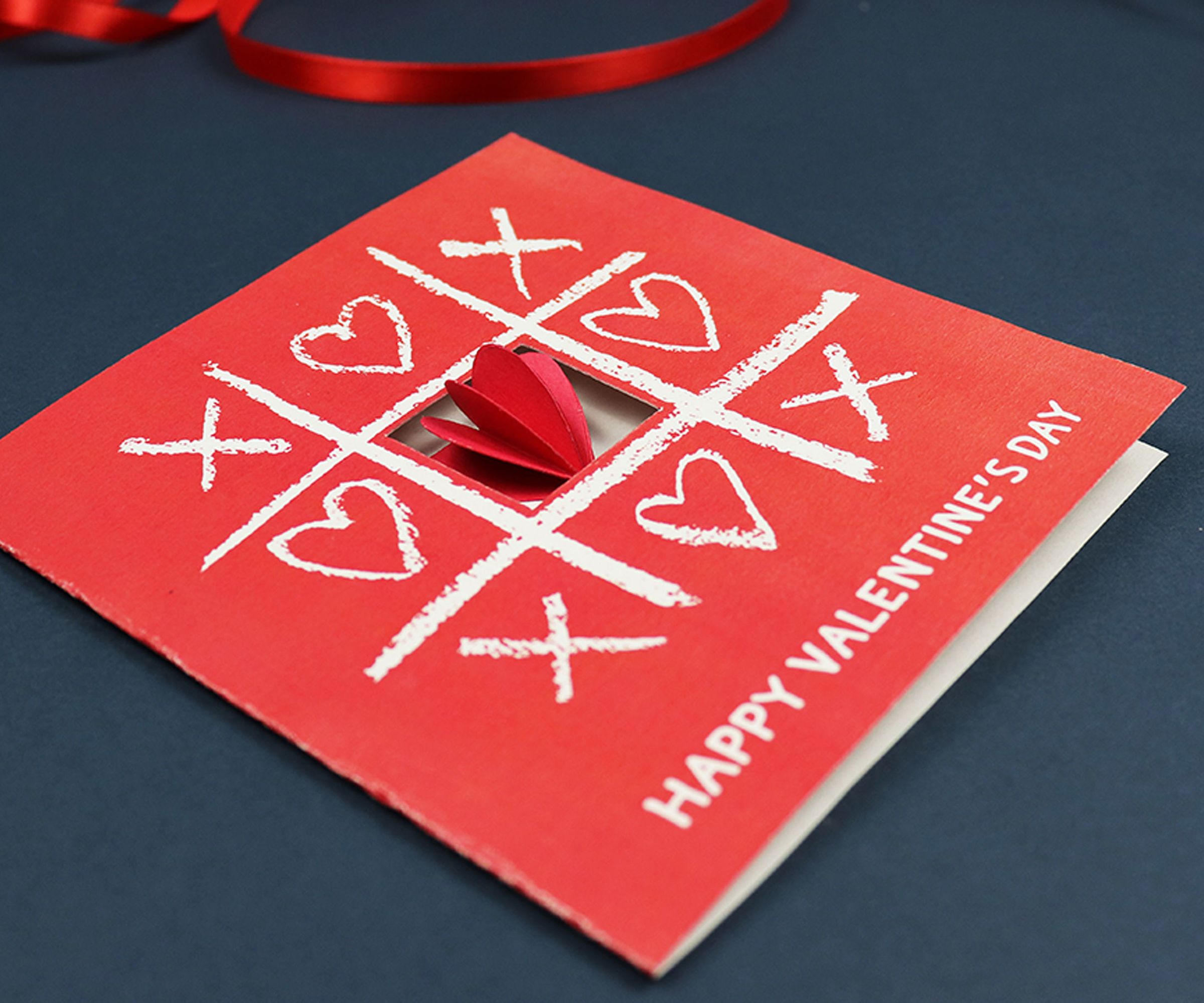 Easy XOXO Pop Up Heart Valentine's Day Card