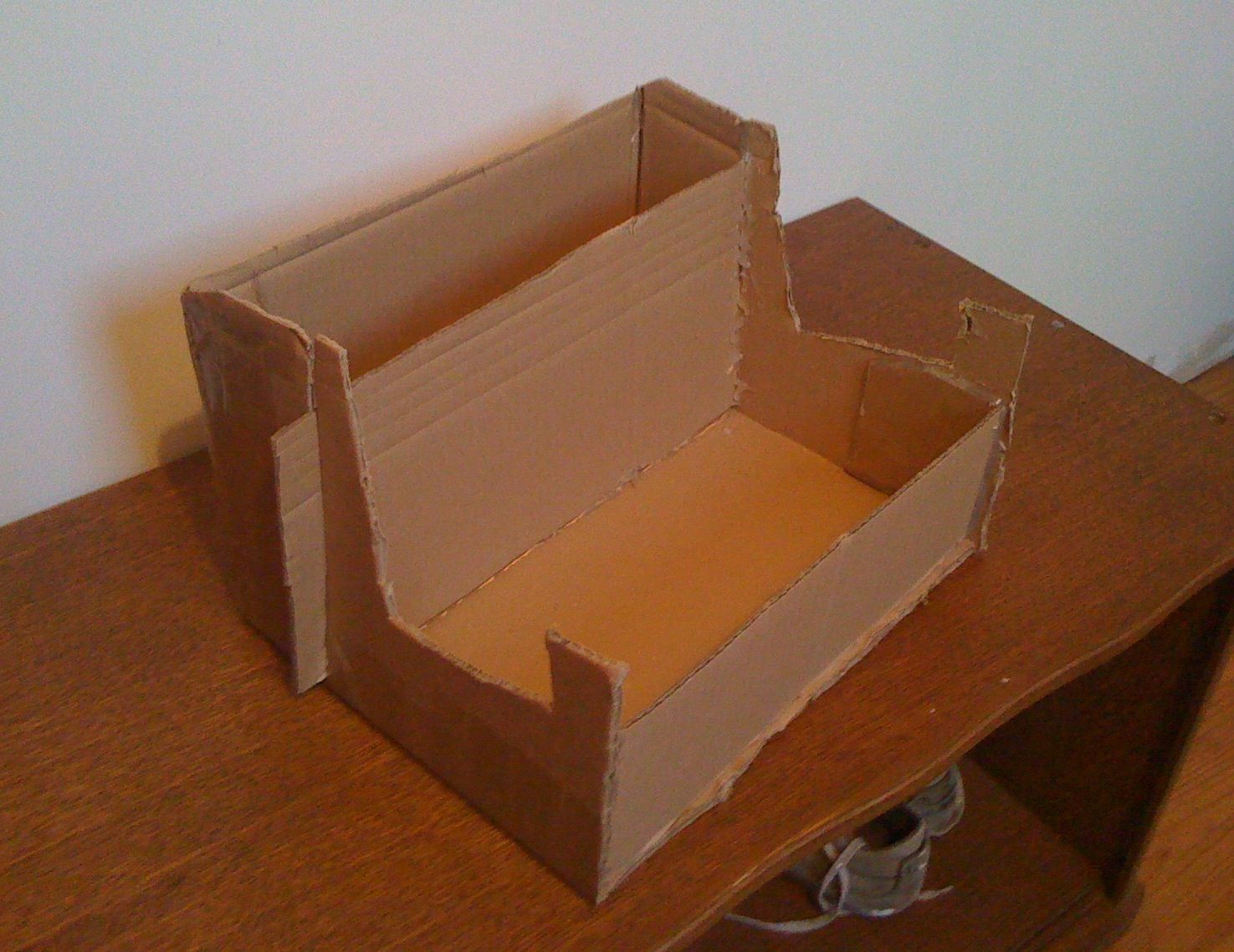 Guitar stand out of a cardboard box