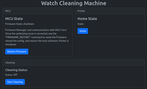 Code to Control the Cleaning Process
