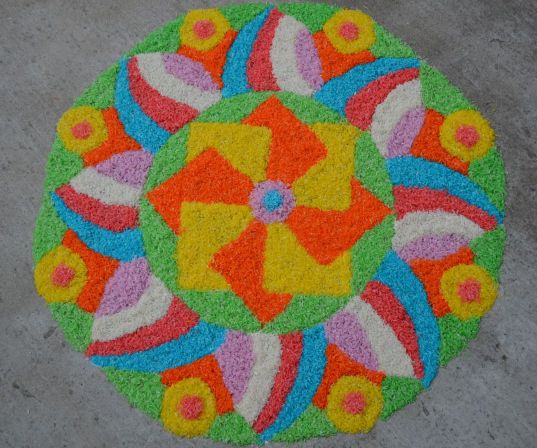 Colour Art From Rice 