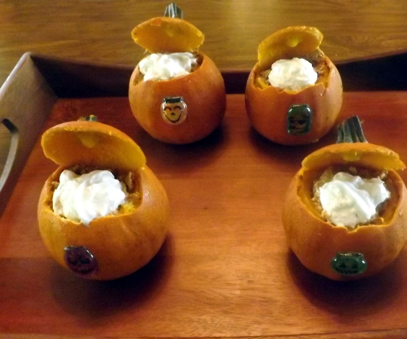 WEE HALLOWEEN PUMPKINS FILLED WITH PUDDING
