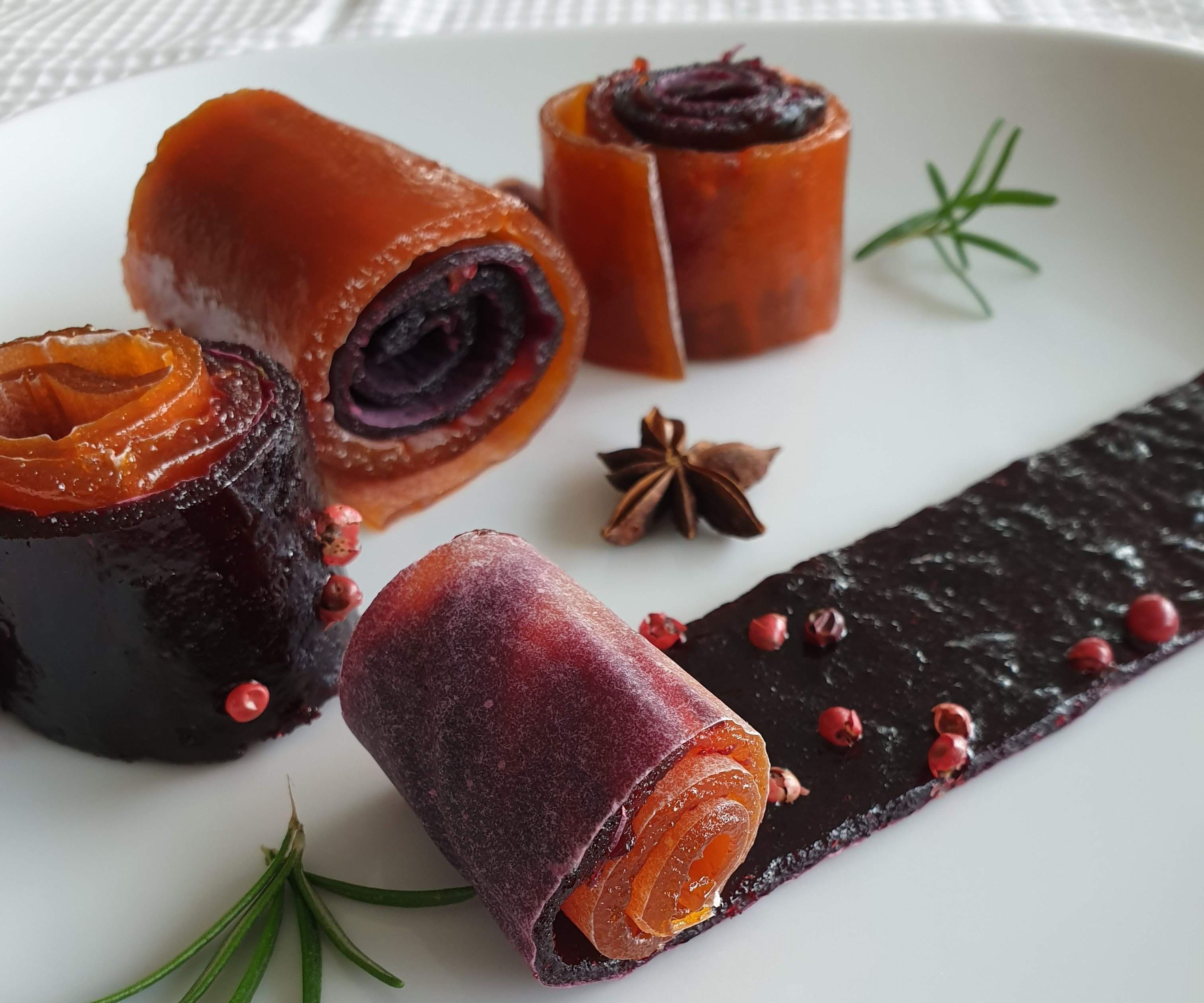 Plum and Apricot Fruit Leather Candy